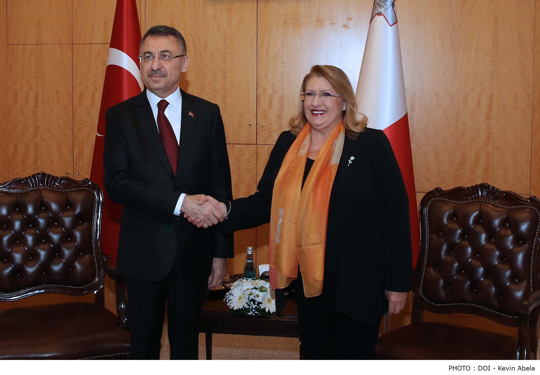 ​President of Malta, Marie-Louise Coleiro Preca, met the Vice President of the Republic of Turkey,