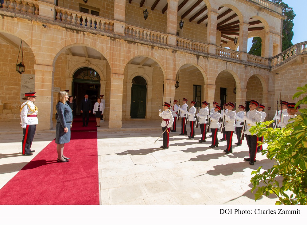 PRESS RELEASE BY THE OFFICE OF THE PRESIDENT  High Commissioner of Australia Jennifer Cartmill presents her Letters of Credence to the President of Malta