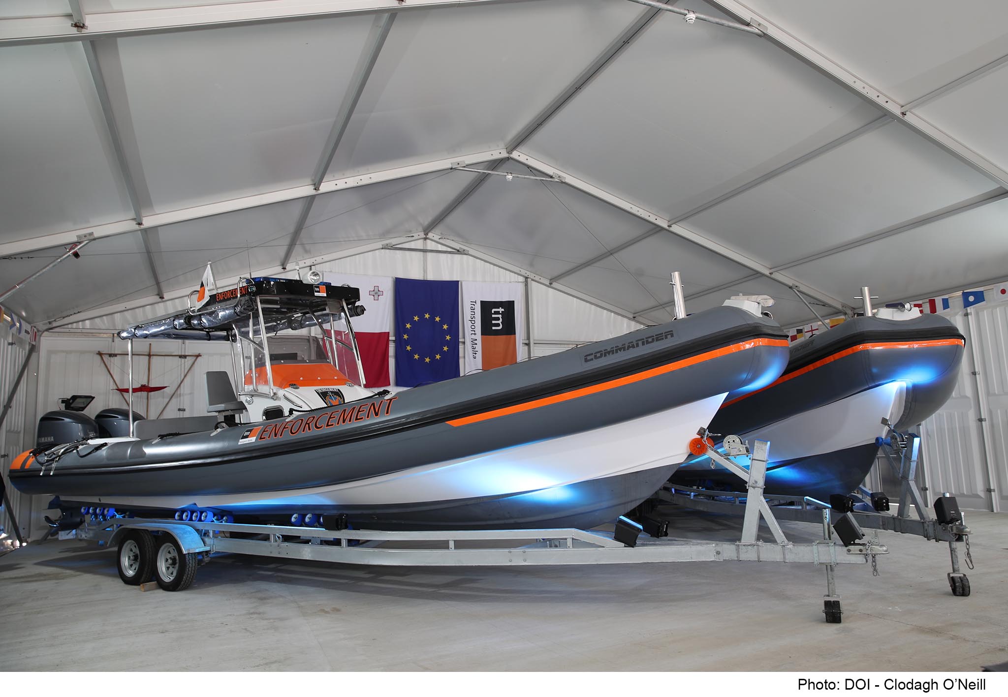 PRESS RELEASE BY THE MINISTRY FOR TRANSPORT, INFRASTRUCTURE AND CAPITAL PROJECTS: Maritime Enforcement Department receives first three RHIBs
