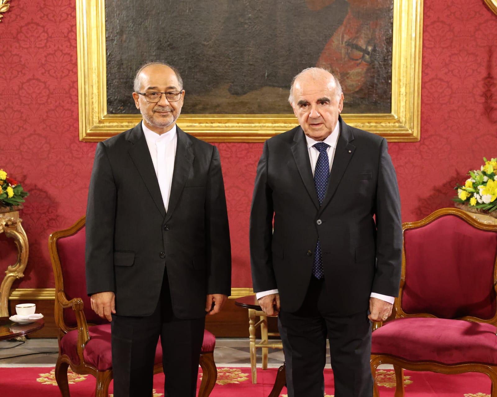 PRESS RELEASE BY THE OFFICE OF THE PRESIDENT The Ambassador of the Islamic Republic of Iran, Mohammad Reza Sabouri, presents his Letters of Credence to the President of Malta