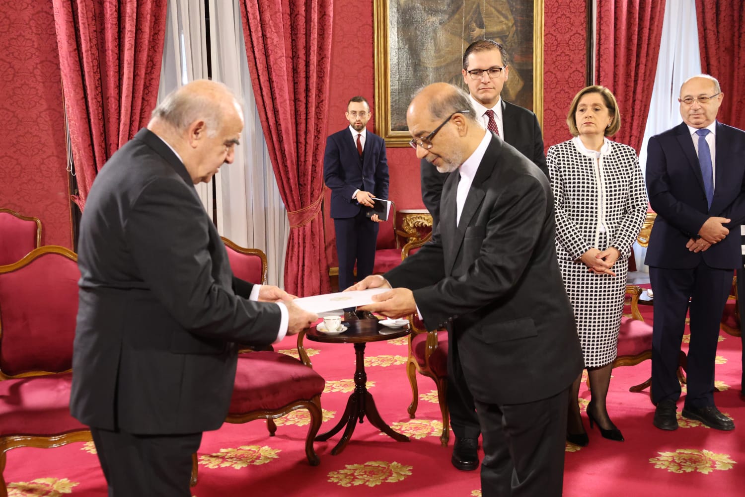 PRESS RELEASE BY THE OFFICE OF THE PRESIDENT The Ambassador of the Islamic Republic of Iran, Mohammad Reza Sabouri, presents his Letters of Credence to the President of Malta