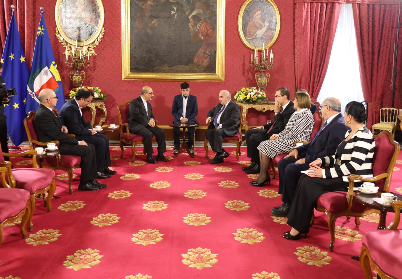 PRESS RELEASE BY THE OFFICE OF THE PRESIDENT The Ambassador of the Islamic Republic of Iran, Mohammad Reza Sabouri, presents his Letters of Credence to the President of Malta