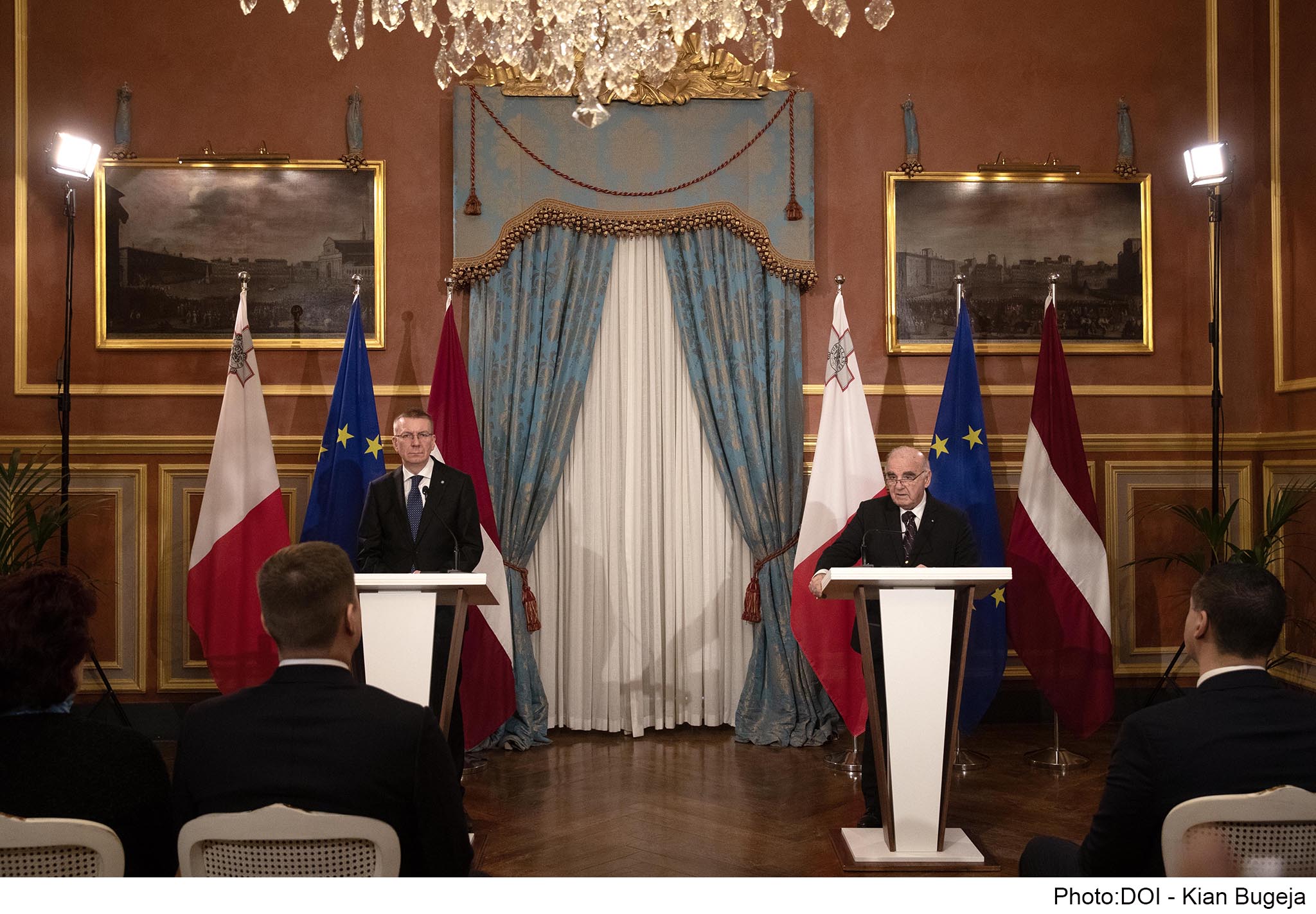 PRESS RELEASE BY THE OFFICE OF THE PRESIDENT President Vella and President Rinkēvičs confirm the excellent relations between Malta and Latvia