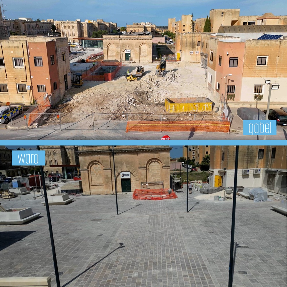 PRESS RELEASE BY THE PARLIAMENTARY SECRETARIAT FOR PUBLIC WORKS: Regeneration of Mtarfa Square enters its final phase