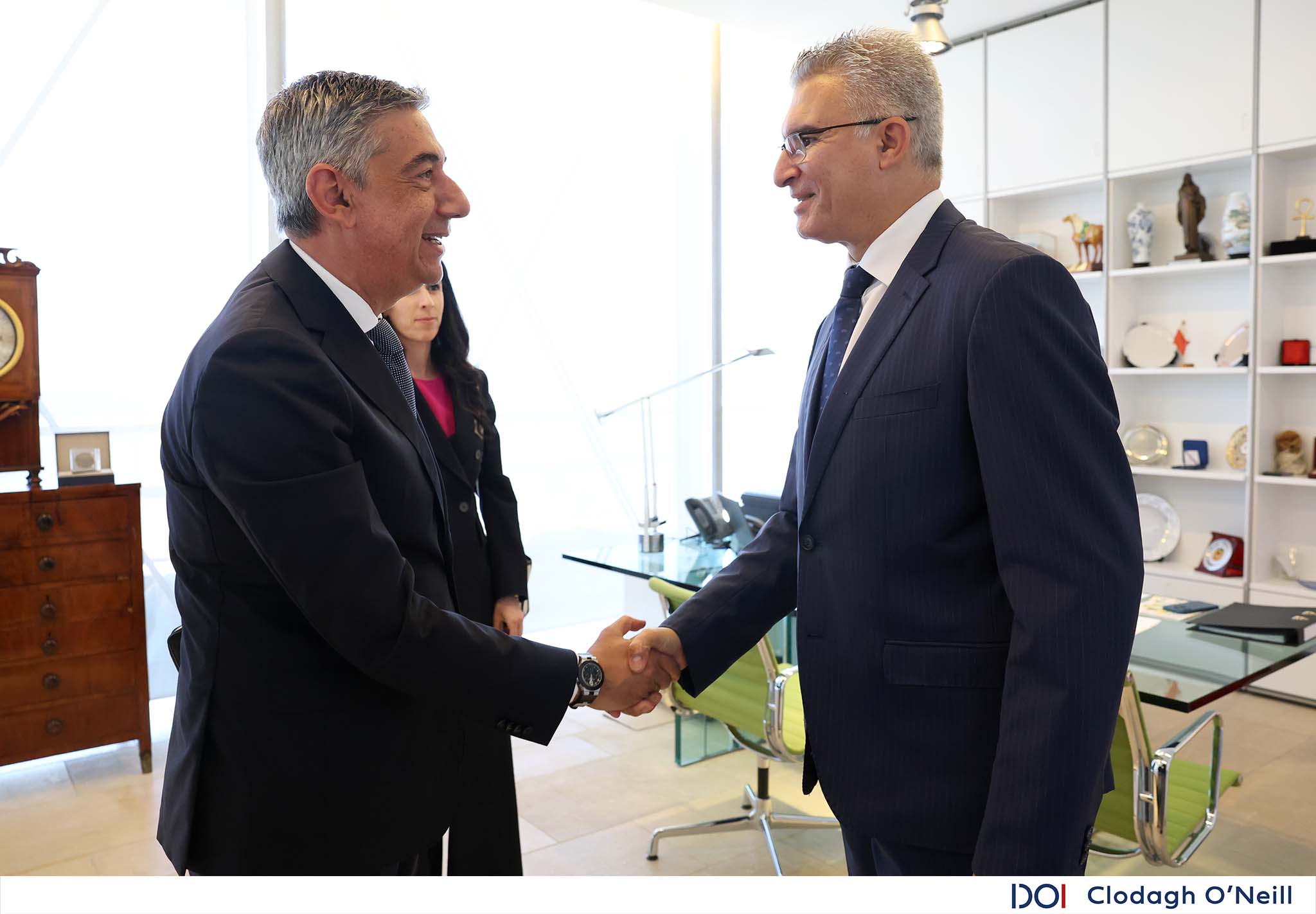 PRESS RELEASE BY THE OFFICE OF THE SPEAKER Speaker Carmelo Abela receives the High Commissioner of the Republic of Cyprus on a Farewell Call