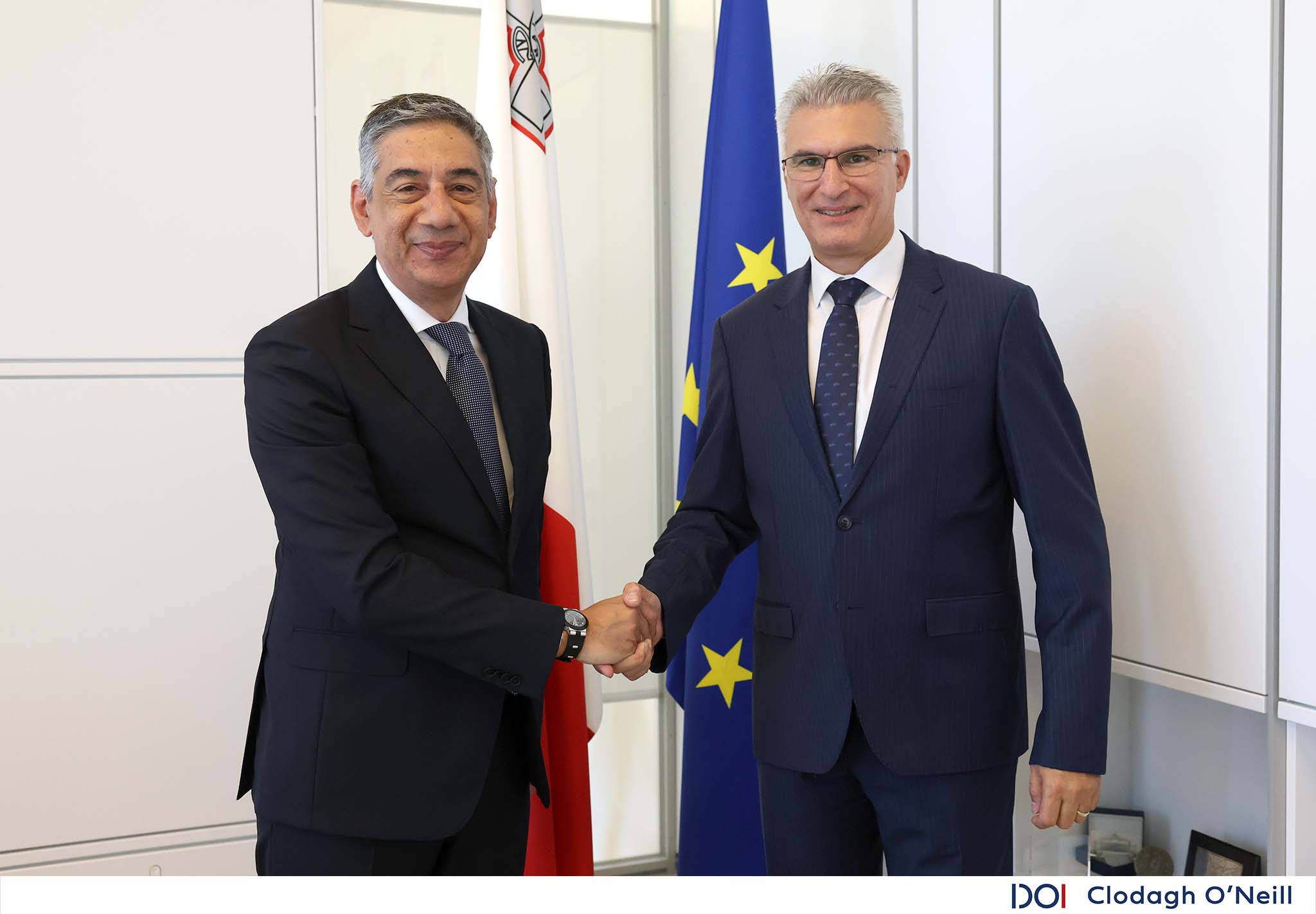 PRESS RELEASE BY THE OFFICE OF THE SPEAKER Speaker Carmelo Abela receives the High Commissioner of the Republic of Cyprus on a Farewell Call