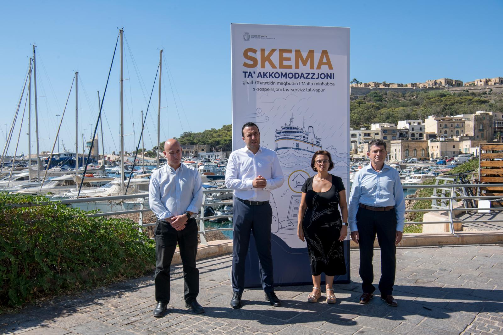 STQARRIJA MILL-MINISTERU GĦAL GĦAWDEX Fl-ewwel 100 jum ta’ leġiżlatura ġdida tiddaħħal b’mod permanenti skema ta’ rifużjoni għall-akkomodazzjoni ta’ Għawdxin maqbudin Malta minħabba sospensjoni tas-servizz tal-vapur