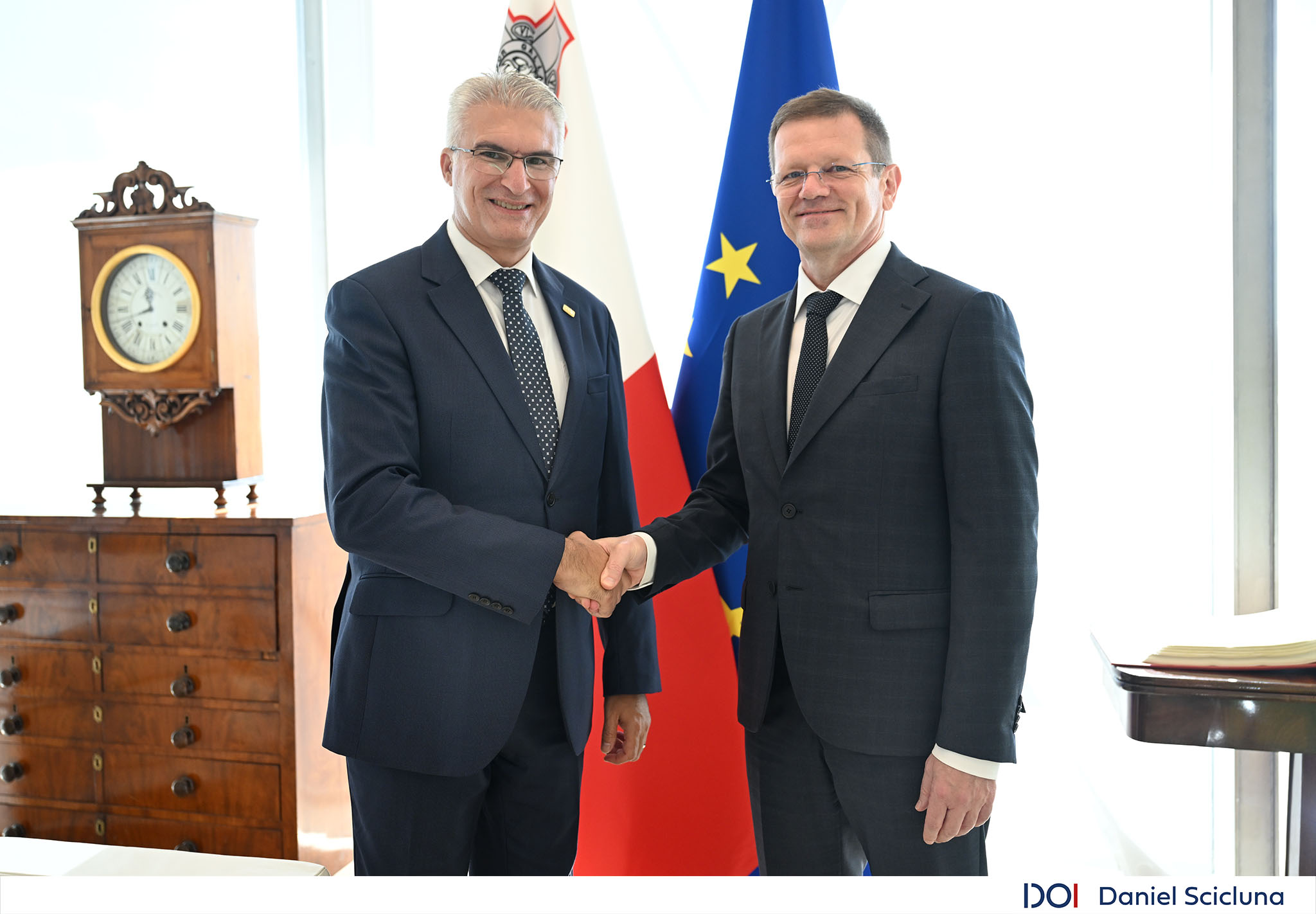 PRESS RELEASE BY THE OFFICE OF THE SPEAKER Speaker Carmelo Abela meets Ambassadors of the Slovak Republic and the Kingdom of the Netherlands