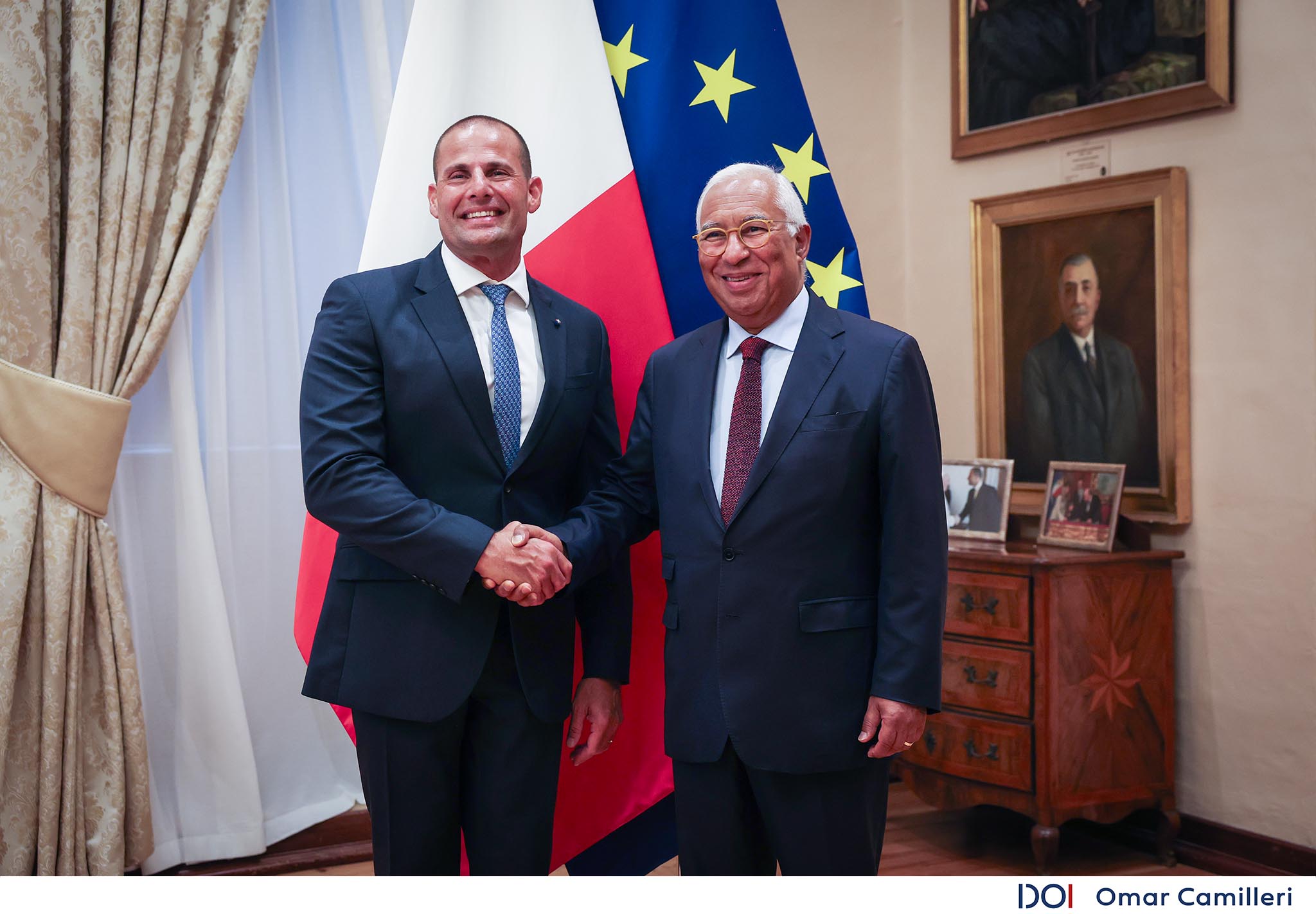STQARRIJA MILL-UFFIĊĊJU TAL-PRIM MINISTRU Il-Prim Ministru Robert Abela jilqa’ lill-President tal-Kunsill Ewropew António Costa f’Malta